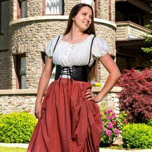 Orchard Corset Leather Front Laced Corset Belt with Straps : CB-919 Size XL-34